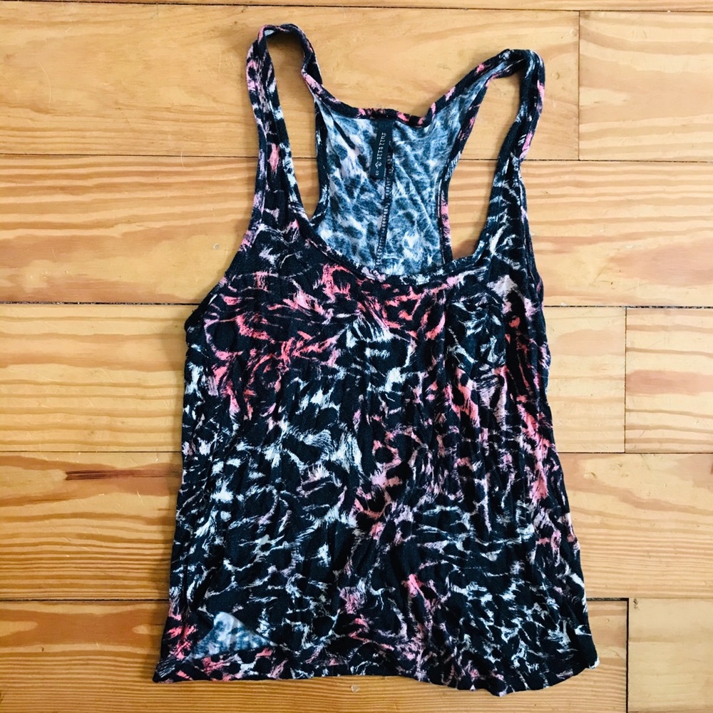 Black white pink cheetah print pocket tank top